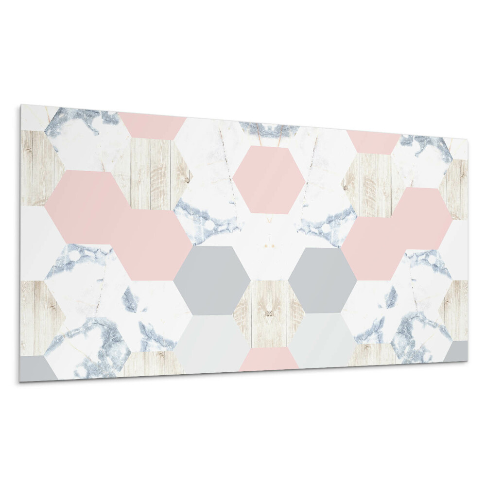 Panel ścienny Wzór heksagonalny z marmurem