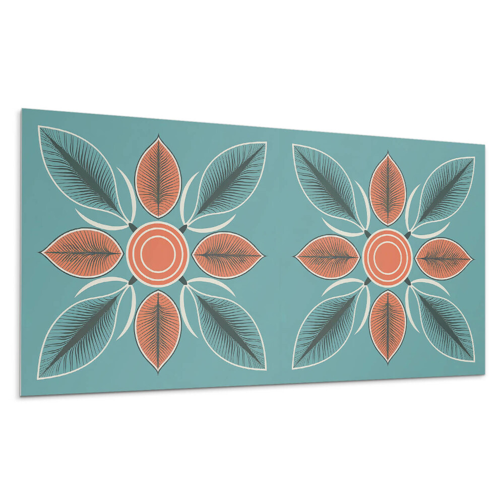 Płyta na ścianę Kwiatowy wzór z liśćmi