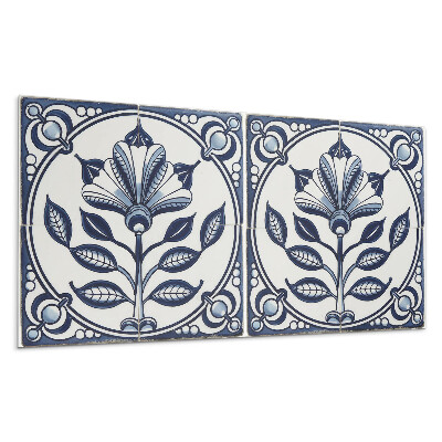 Panel ścienny Kwiatowy wzór na kaflu