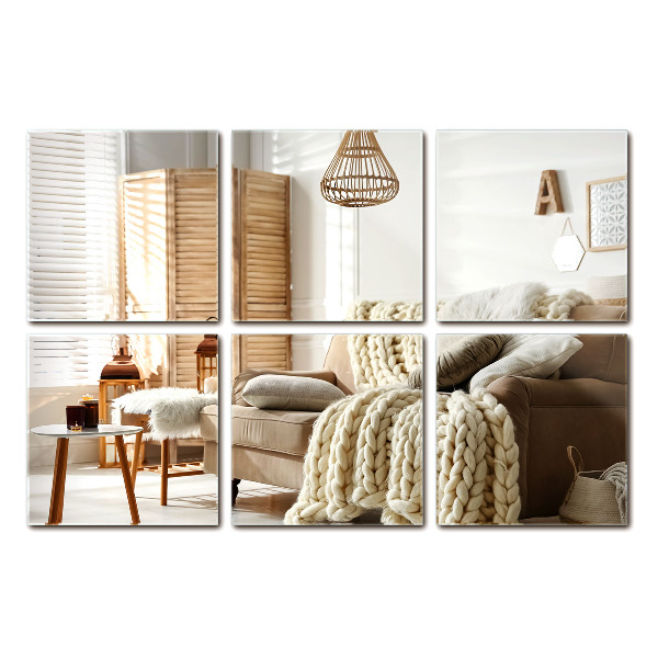 Płytki lustrzane kwadratowe samoprzylepne