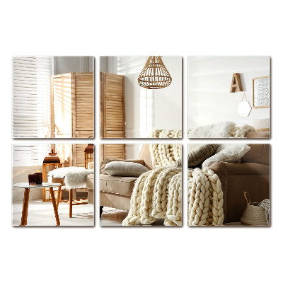 Płytki lustrzane kwadratowe samoprzylepne