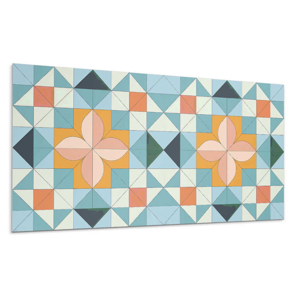 Płyta na ścianę Geometryczny wzór z kwiatem