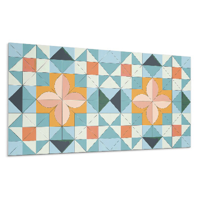 Płyta na ścianę Geometryczny wzór z kwiatem