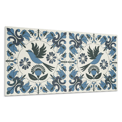 Panel ścienny Wzór z ptakiem i kwiatami