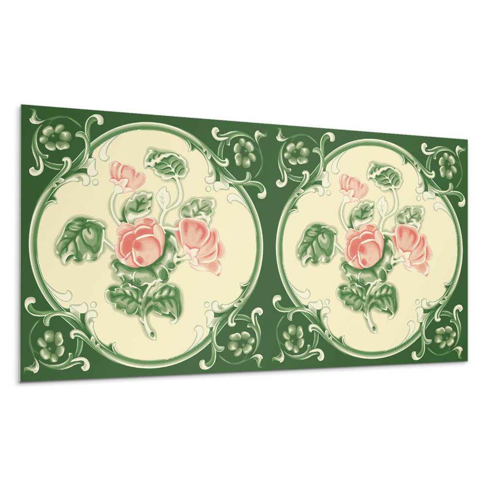 Płyta na ścianę Kwiatowy wzór z liśćmi