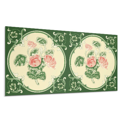 Płyta na ścianę Kwiatowy wzór z liśćmi