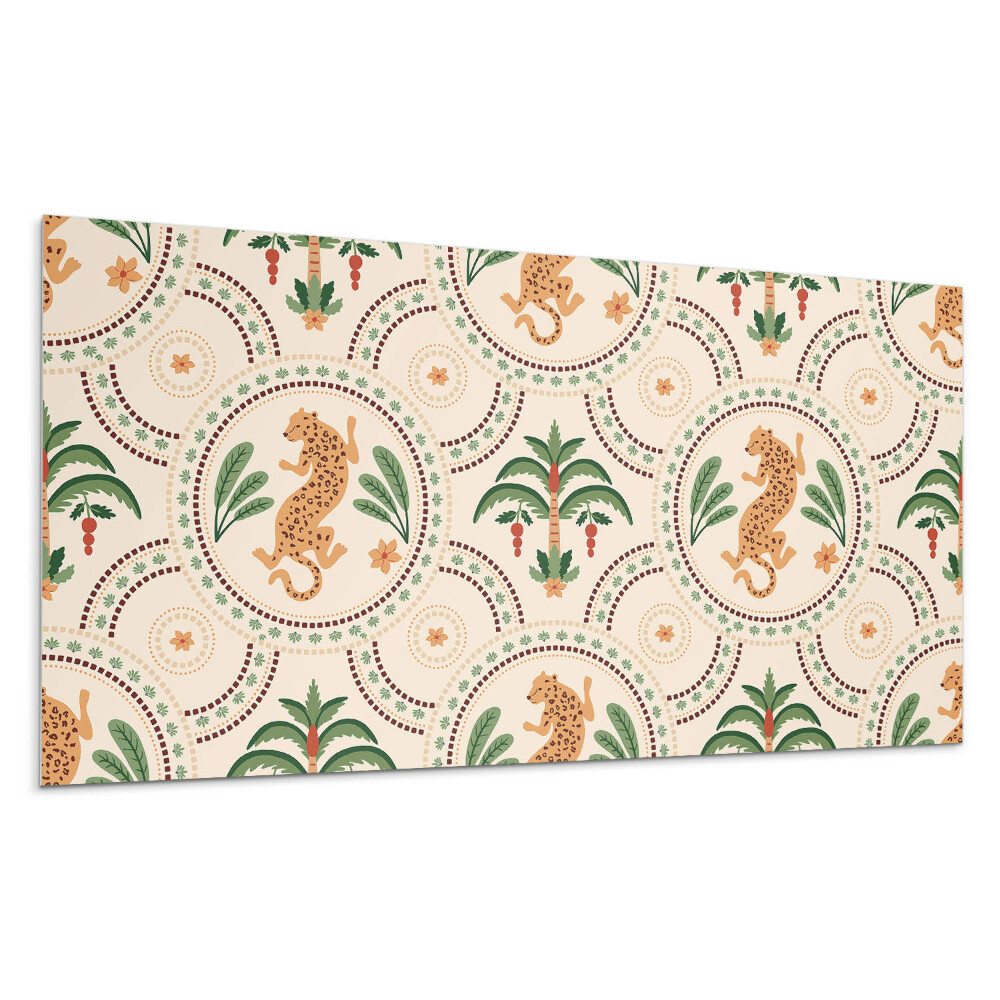 Płyta pcv na ścianę Tropikalny wzór z lampartem