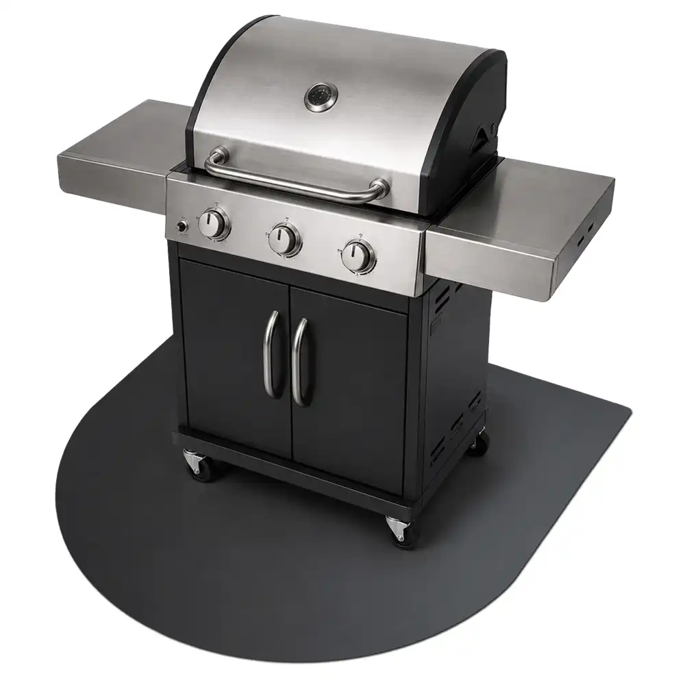 Metalowa mata ochronna pod grill półowalna 100x100 cm