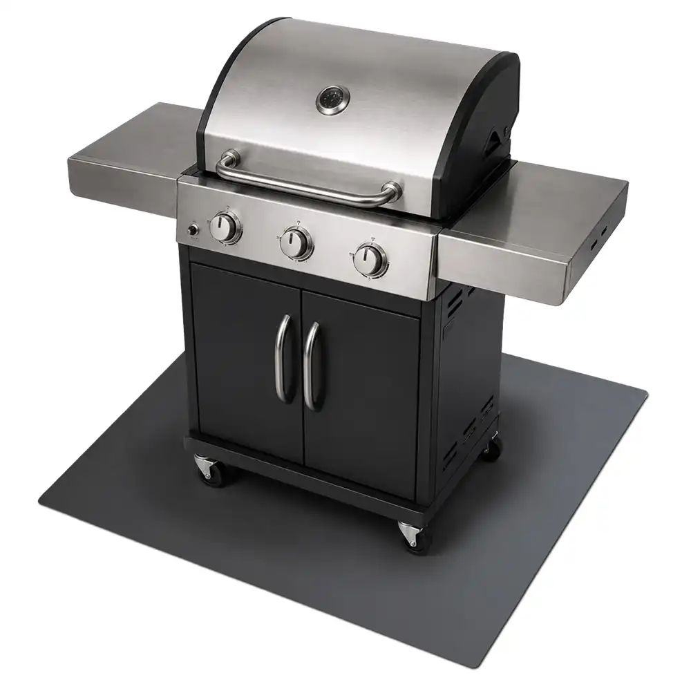Prostokątna metalowa mata ochronna pod grill 100x80 cm