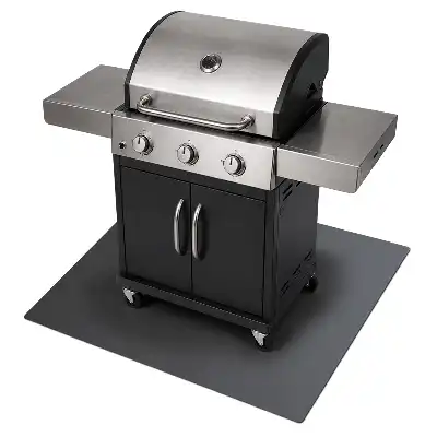 Prostokątna metalowa mata ochronna pod grill 100x80 cm