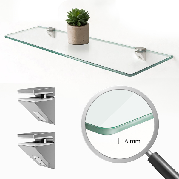 Półka szklana do łazienki transparentna