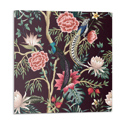 Panel dekoracyjny Kwiatowa kompozycja z ptakami