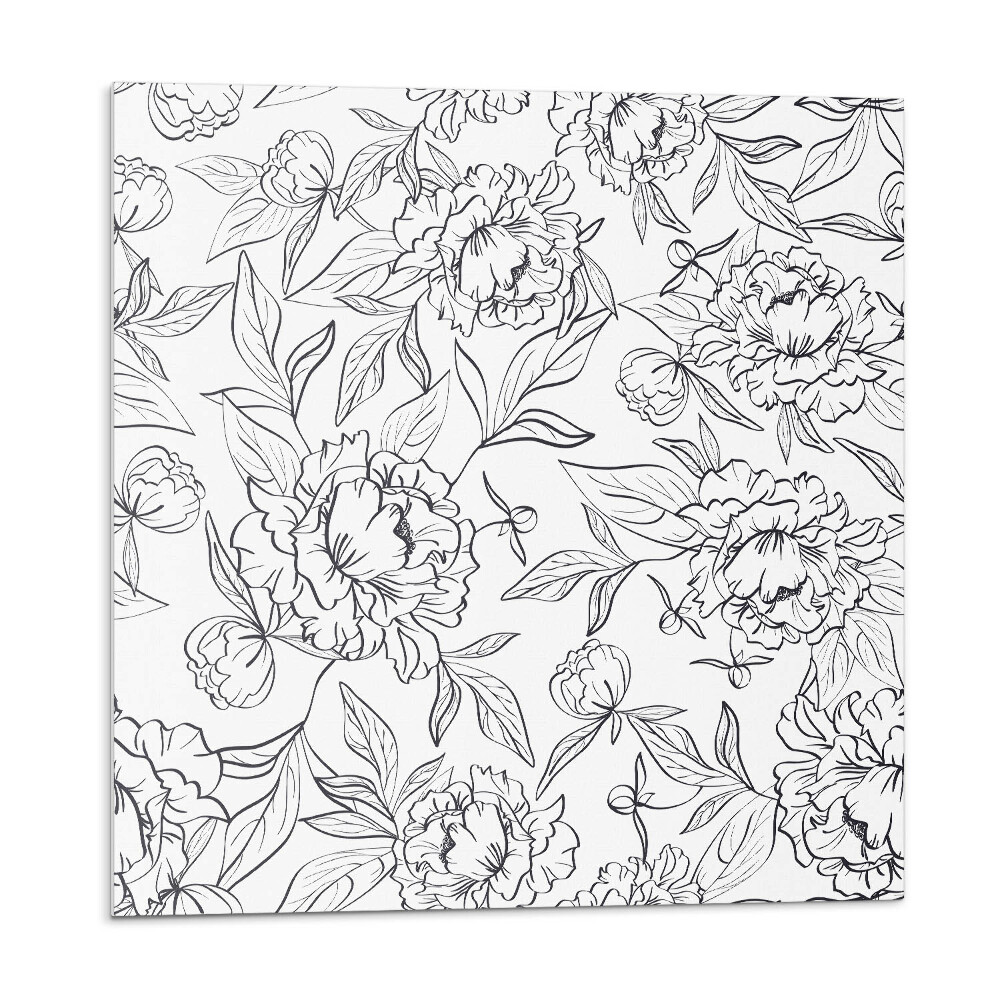 Panel dekoracyjny Kwiatowa kompozycja z zielonymi liśćmi