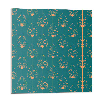 Płyta na ścianę Liściasty motyw z okręgami