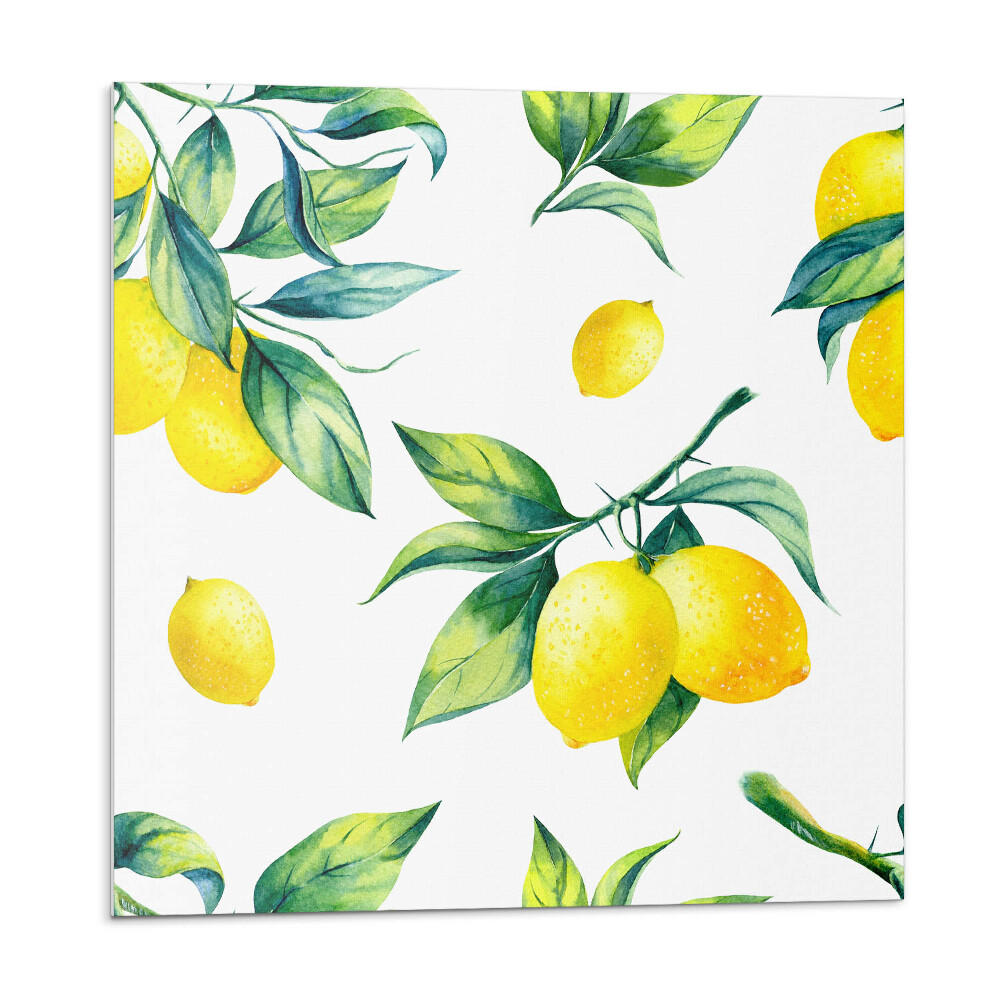 Płyta na ścianę Cytrynowy motyw z liśćmi