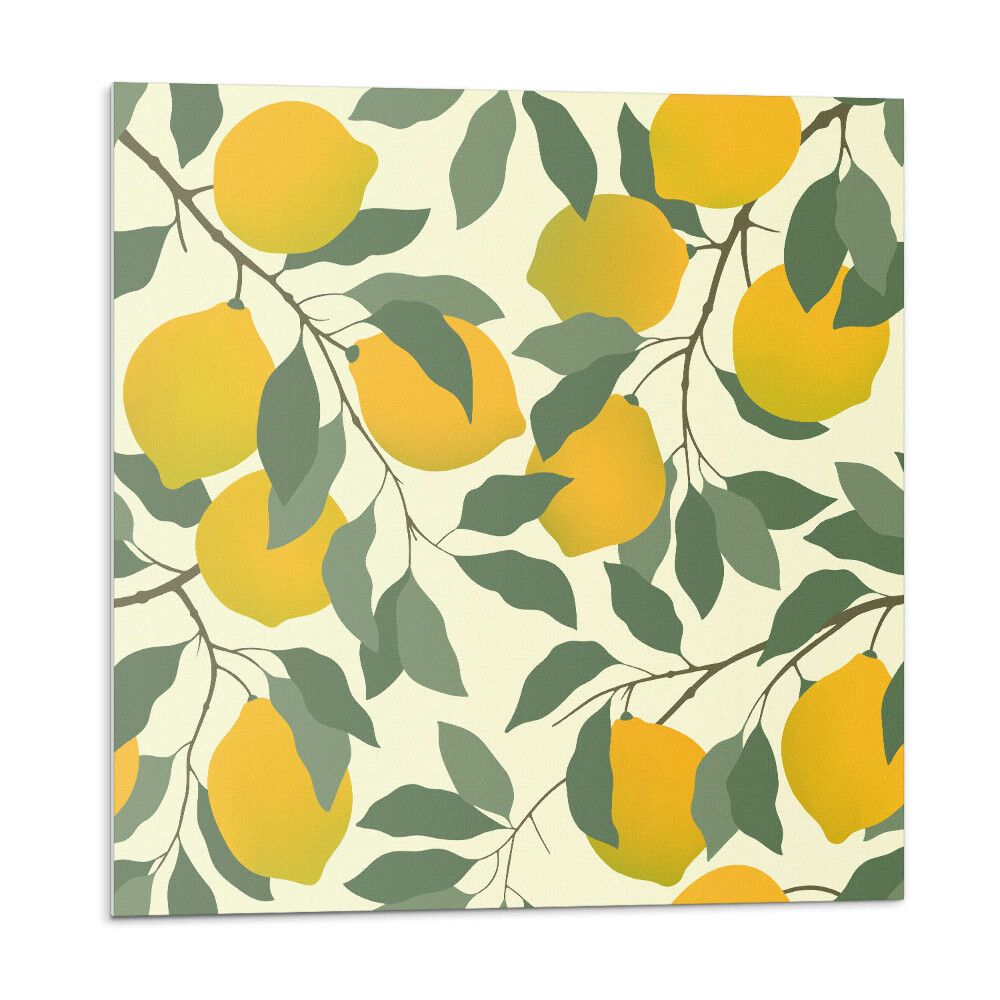 Płyta na ścianę Lemonowa grafika roślinna