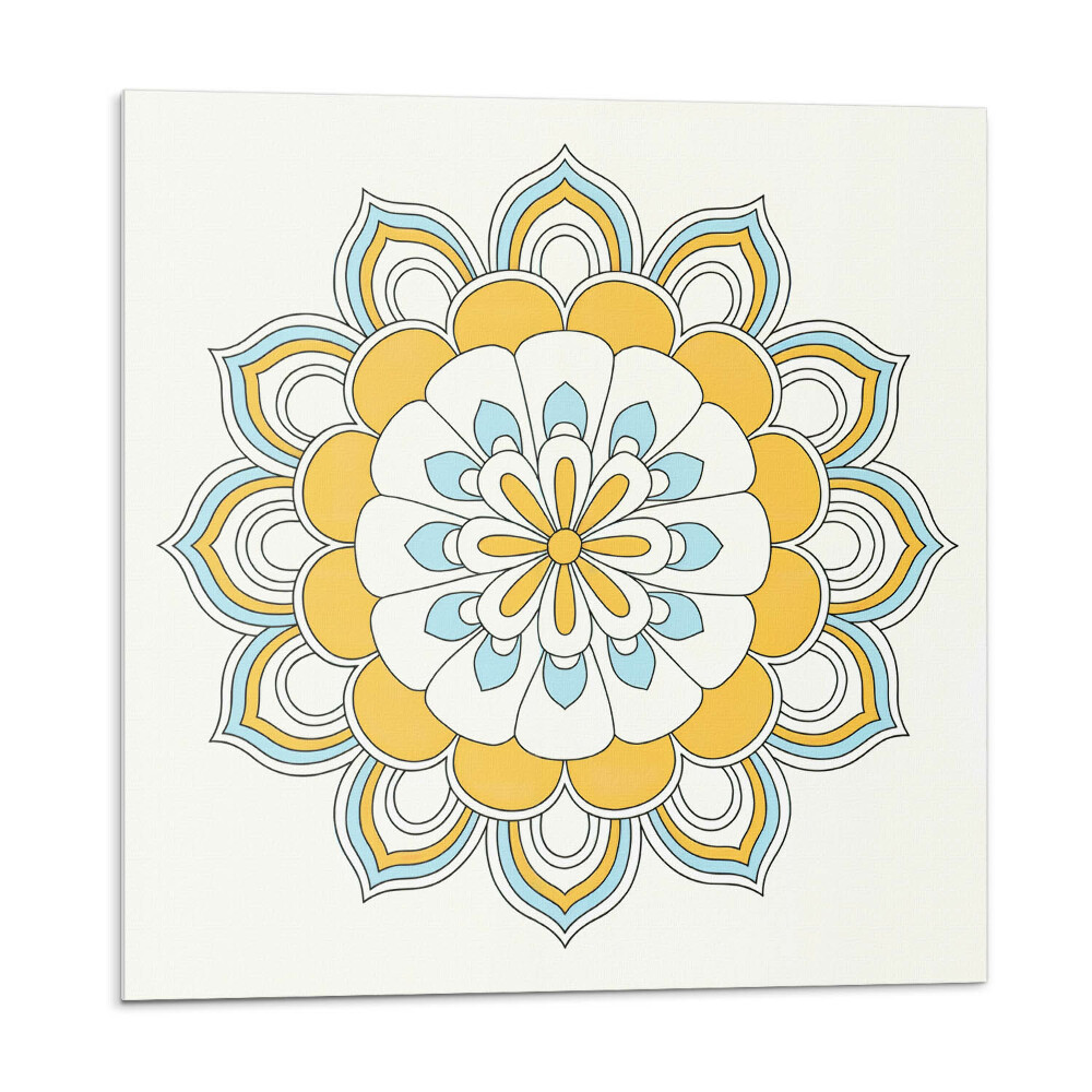 Płyta na ścianę Kwiatowa mandala w stylu artystycznym