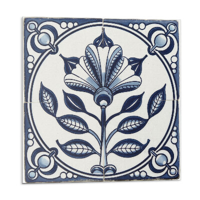 Płyta na ścianę Kwiatowy motyw na płytce