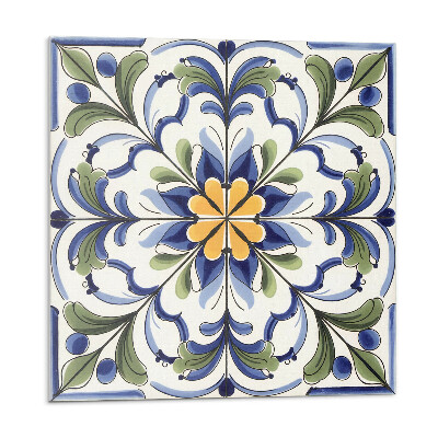 Płyta na ścianę Kwiatowy motyw w ceramicznym stylu