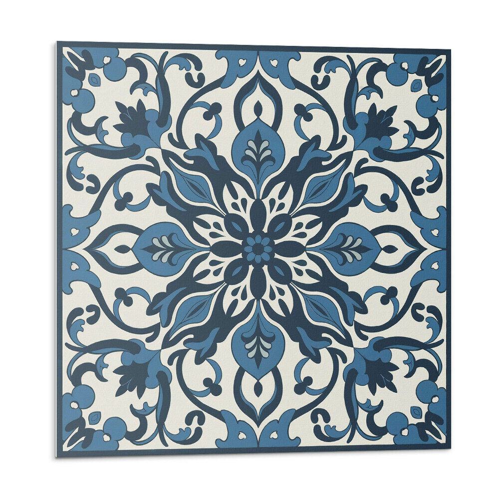 Płyta na ścianę Kwiatowy wzór z zielonymi liśćmi