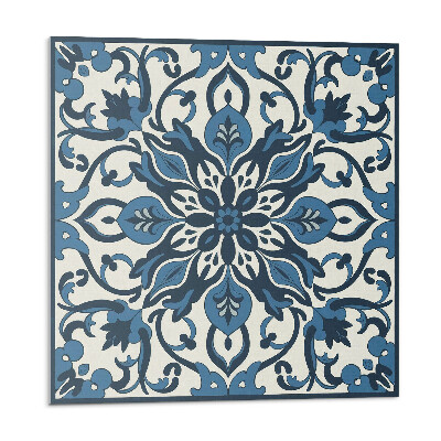 Płyta na ścianę Kwiatowy wzór z zielonymi liśćmi