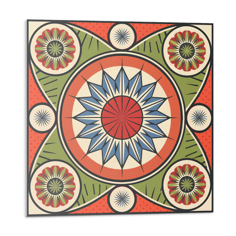 Płyta na ścianę Kwiatowy wzór w stylu symetrycznym