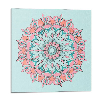 Panel ścienny Motyw mandali z zielonymi liśćmi