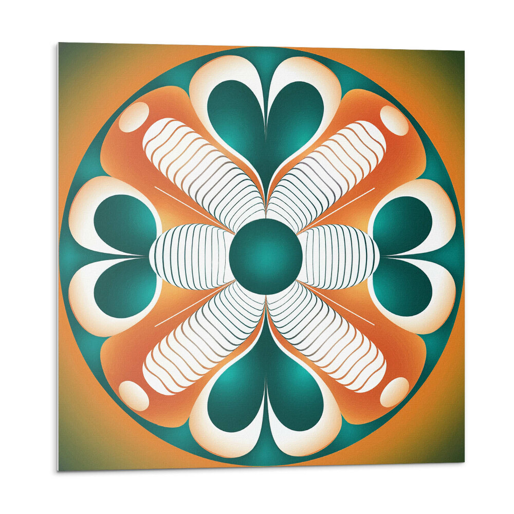 Płyta na ścianę Kwiatowy motyw w układzie symetrycznym