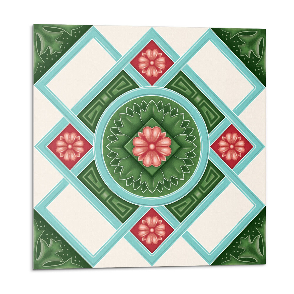 Płyta na ścianę Kwiatowy motyw w rombowym układzie