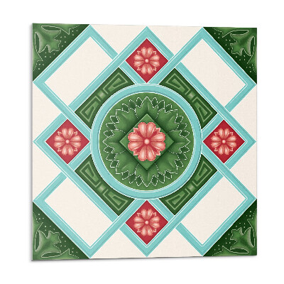 Płyta na ścianę Kwiatowy motyw w rombowym układzie