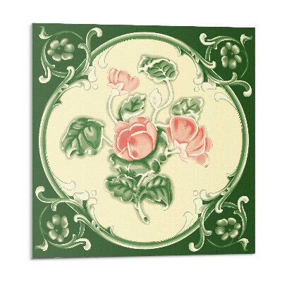 Panel ścienny Kwiatowy motyw z zielonymi liśćmi