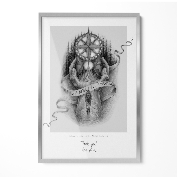 Ramka na zdjęcia na ścianę srebrna 40x60 cm