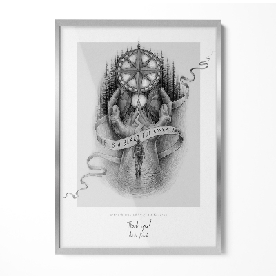 Srebrna ramka na zdjęcia 50x70 cm