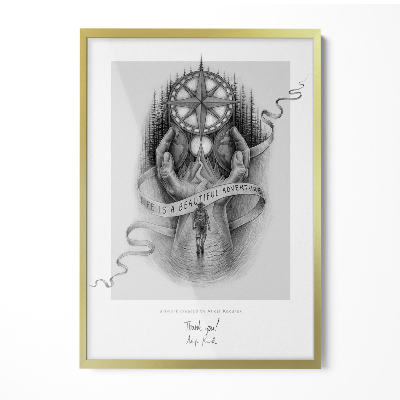 Złota nowoczesna ramka na zdjęcia 50x70