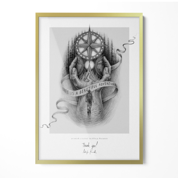 Stylowa oprawka na zdjęcie złota 70x100