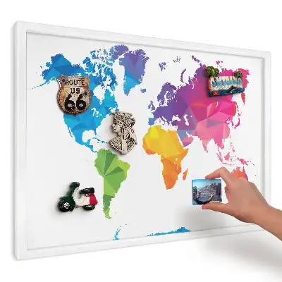 Geometryczna kolorowa mapa tablica na magnesy z lodówki