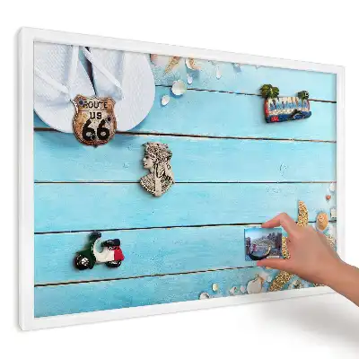 Tablica na magnesy z lodówki z motywem plaży i klapek