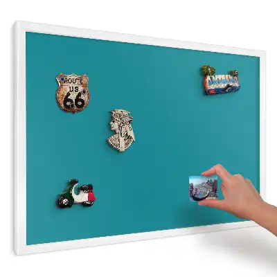 Tablica na magnesy w białej ramie w kolorze jednolitego spokojnego turkusu