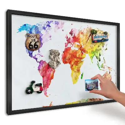 Tablica magnetyczna kolorowa mapa akwarela