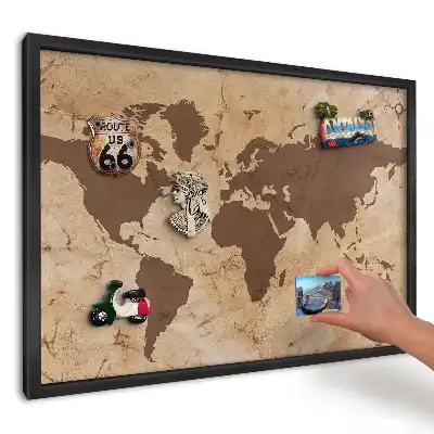 Tablica magnetyczna na ścianę do kuchni Beżowo-brązowa mapa