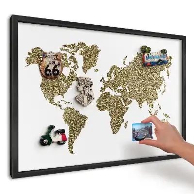 Tablica magnetyczna do kuchni Mapa z żółtych ziaren