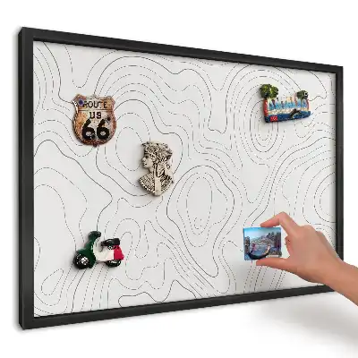 Magnetyczna tablica do kuchni Abstrakcyjna mapa z linii