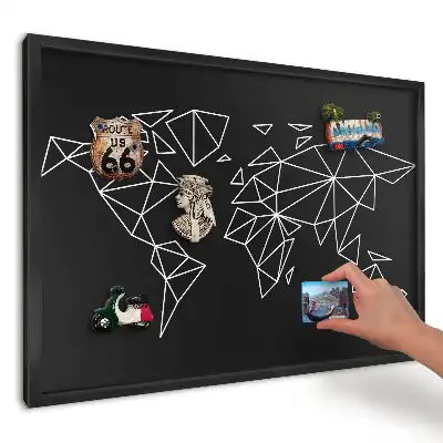 Geometryczna elegancka mapa tablica magnetyczna