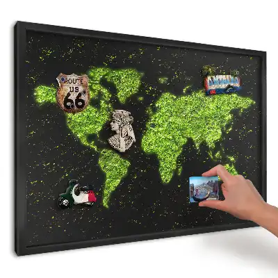 Tablica magnetyczna do kuchni Mapa z zielonych liści