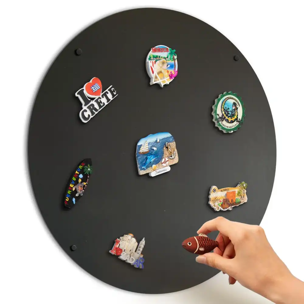 Okragła tablica magnetyczna na magnesy z podróży fi50 cm