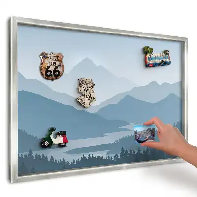 Szklana tablica magnetyczna Niebieskie góry i las