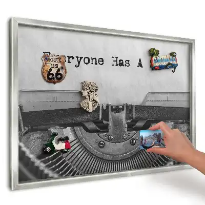 Tablica magnetyczna kuchenna Maszyna do pisania retro