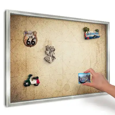 Tablica magnetyczna do kuchni Ciepła stara mapa