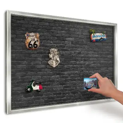 Tablica magnetyczna na magnesy Czarna surowa cegła