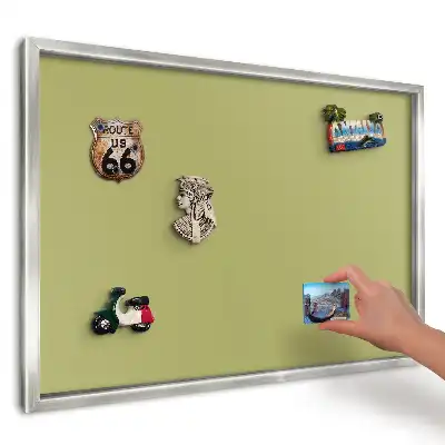 Tablica magnetyczna do kuchni w kolorze zielony vintage jednolite tło